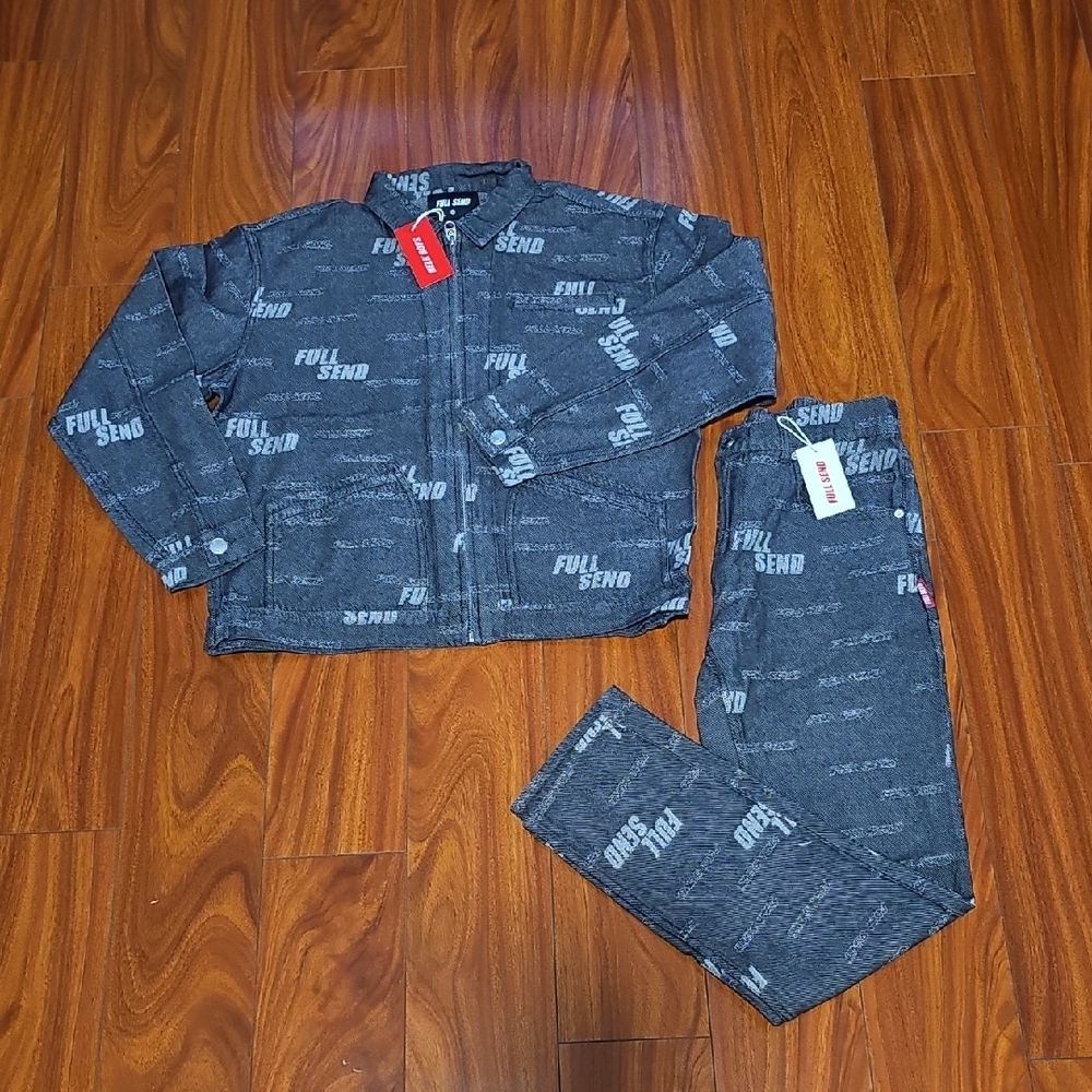 Full Send Golf Logo Print 2-Piece Lounge Set Jacket & Pants NWT Streetwear🏌‍♂